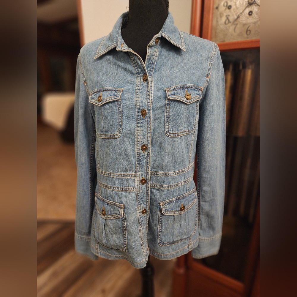 Chaps denim button-Up women's jacket, size medium